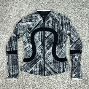 Lululemon Jacket Womens Small Black Full Zip Running Windbreaker Reversible Top